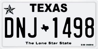 TX license plate DNJ1498