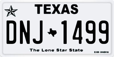 TX license plate DNJ1499