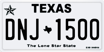 TX license plate DNJ1500