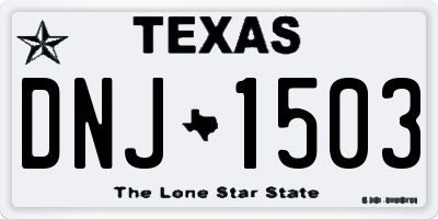 TX license plate DNJ1503