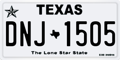 TX license plate DNJ1505