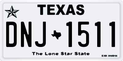 TX license plate DNJ1511