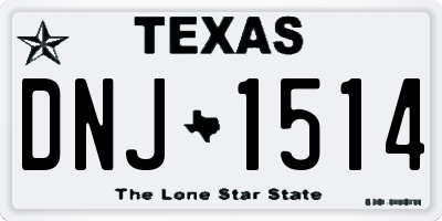 TX license plate DNJ1514