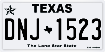 TX license plate DNJ1523