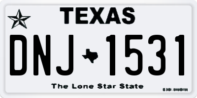 TX license plate DNJ1531
