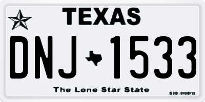 TX license plate DNJ1533