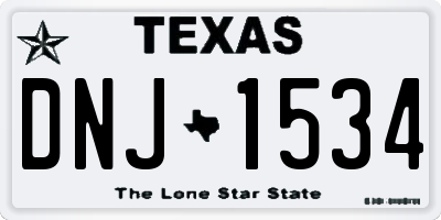 TX license plate DNJ1534