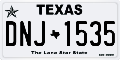 TX license plate DNJ1535