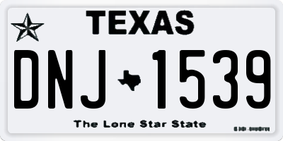 TX license plate DNJ1539
