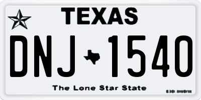 TX license plate DNJ1540