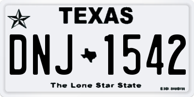 TX license plate DNJ1542