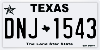 TX license plate DNJ1543