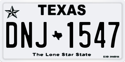 TX license plate DNJ1547