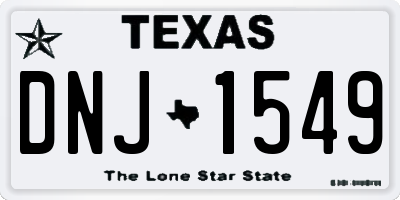 TX license plate DNJ1549