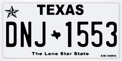 TX license plate DNJ1553