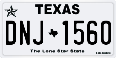 TX license plate DNJ1560