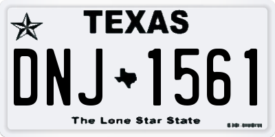 TX license plate DNJ1561