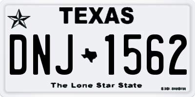 TX license plate DNJ1562