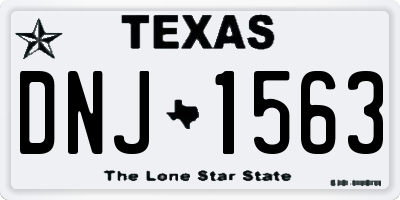 TX license plate DNJ1563