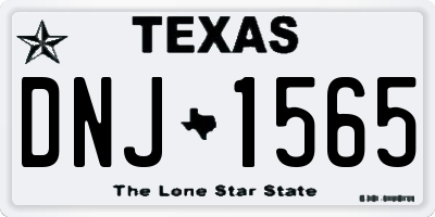 TX license plate DNJ1565