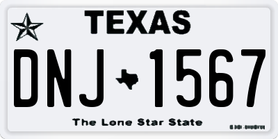 TX license plate DNJ1567