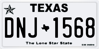 TX license plate DNJ1568