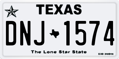 TX license plate DNJ1574