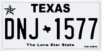 TX license plate DNJ1577