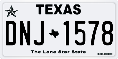 TX license plate DNJ1578