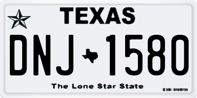 TX license plate DNJ1580