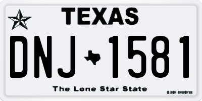 TX license plate DNJ1581