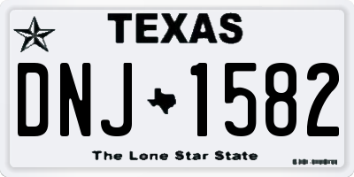 TX license plate DNJ1582