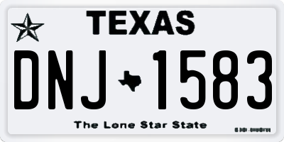 TX license plate DNJ1583
