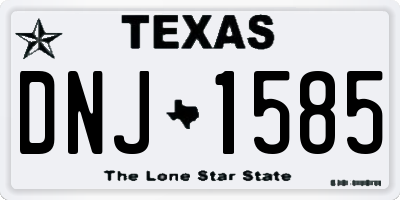 TX license plate DNJ1585