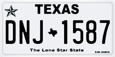 TX license plate DNJ1587