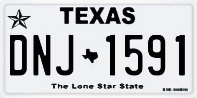 TX license plate DNJ1591