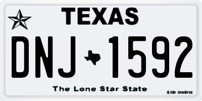 TX license plate DNJ1592