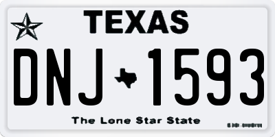 TX license plate DNJ1593