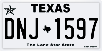 TX license plate DNJ1597