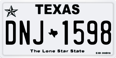 TX license plate DNJ1598