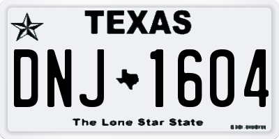 TX license plate DNJ1604