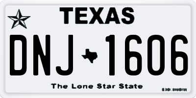 TX license plate DNJ1606
