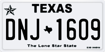 TX license plate DNJ1609