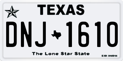 TX license plate DNJ1610