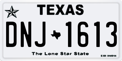 TX license plate DNJ1613