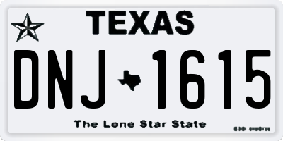 TX license plate DNJ1615
