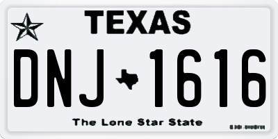 TX license plate DNJ1616