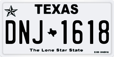 TX license plate DNJ1618