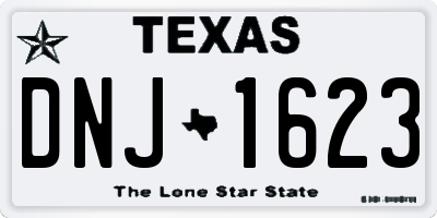 TX license plate DNJ1623