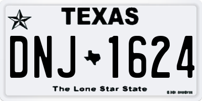 TX license plate DNJ1624
